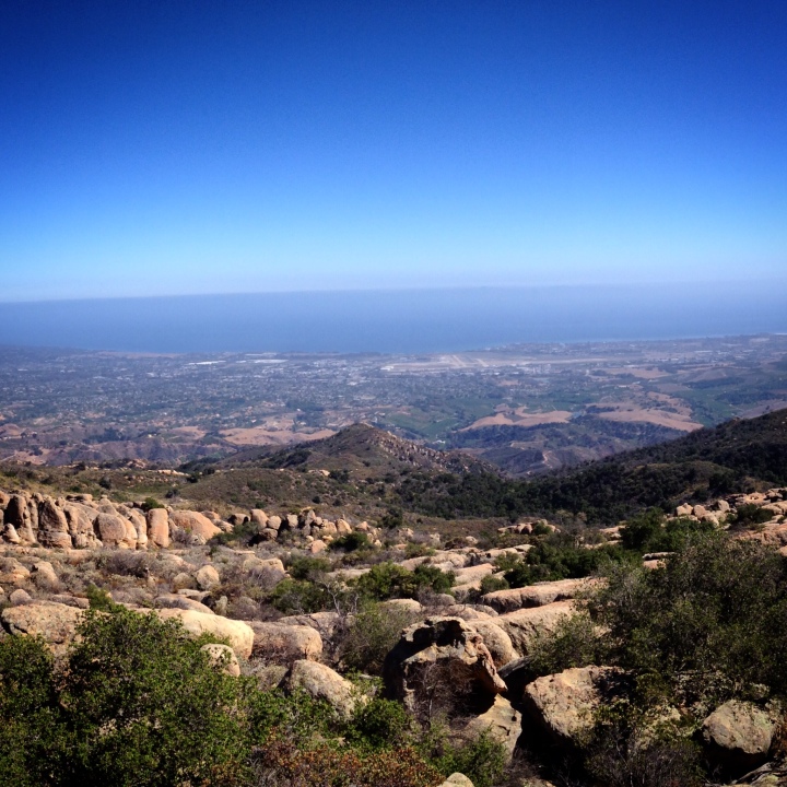 View of Santa Barbara and the Pacific Ocean from Santa Ynez Mountains